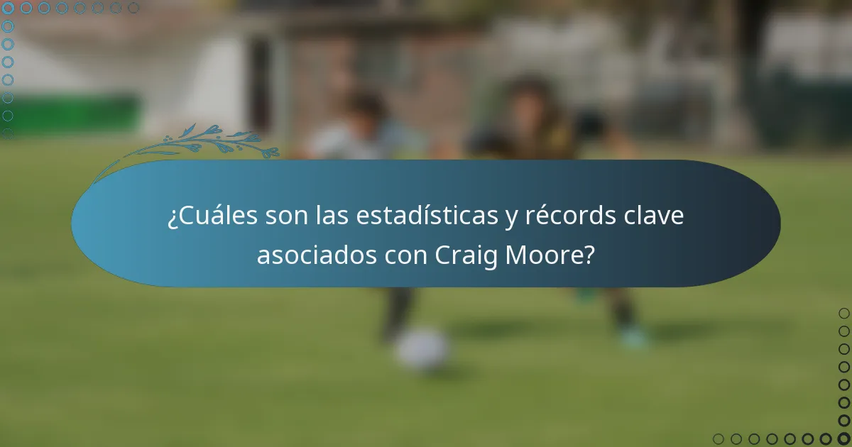¿Cuáles son las estadísticas y récords clave asociados con Craig Moore?