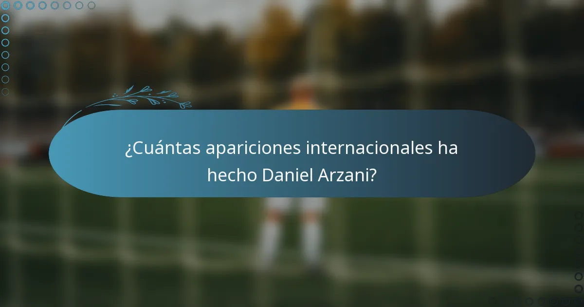 ¿Cuántas apariciones internacionales ha hecho Daniel Arzani?
