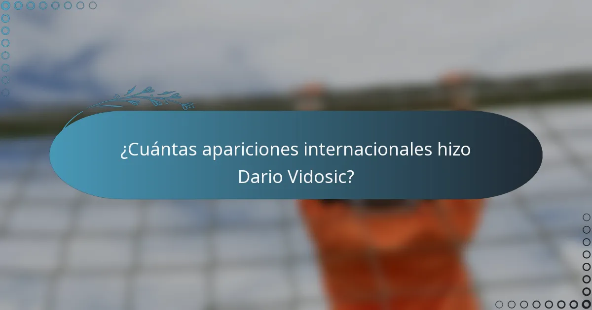 ¿Cuántas apariciones internacionales hizo Dario Vidosic?