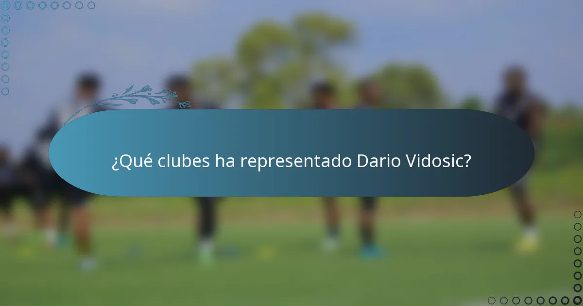 ¿Qué clubes ha representado Dario Vidosic?